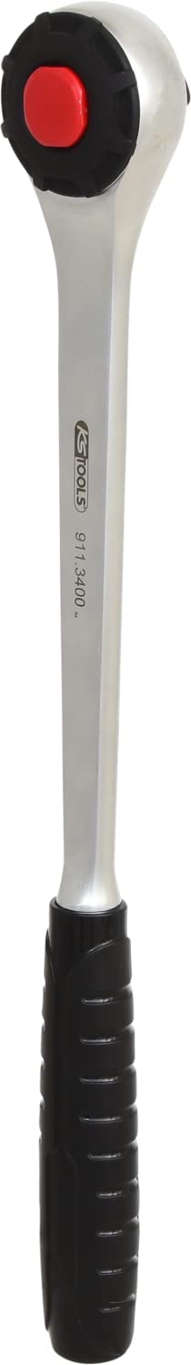 KS Tools 911.3400 - Carraca reversible, dentado fino, 72 dientes (longitud 500 mm, 3/4")