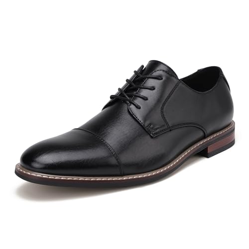 Image of Men Dress Shoes Formal Lace Up Latex Insole Oxford Business Wedding Leather Derby Shoe