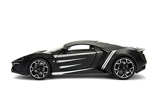 Rubber Marvel Black Panther & Lykan Hypersport Die-Cast Car, 1:24 Scalevehicle & 2.75 Collectible Figurine #TOP2