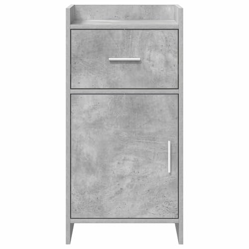 Aparador moderno gris acabado cemento con diseño robusto de madera 6