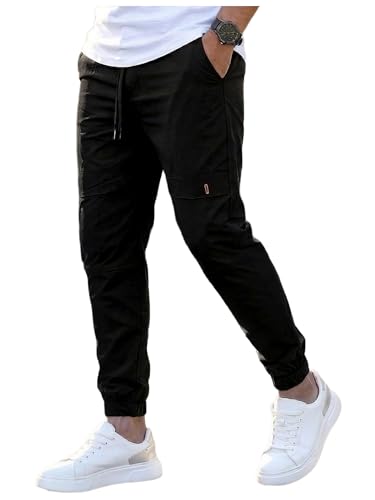 Image of ANNI Designer Men Cargo Pants Cotton Solid | Cargo Pants for Men | Mens Cargo Trouser | Multi Pocket Cargo Pant Regular Fit | Casual Stylish Bottom Wear for Mens Comfortable Clothing