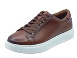 Clarks Goswell Tie Tan - Zapatillas deportivas para hombre de piel marrón, Tan Leather, 43 EU