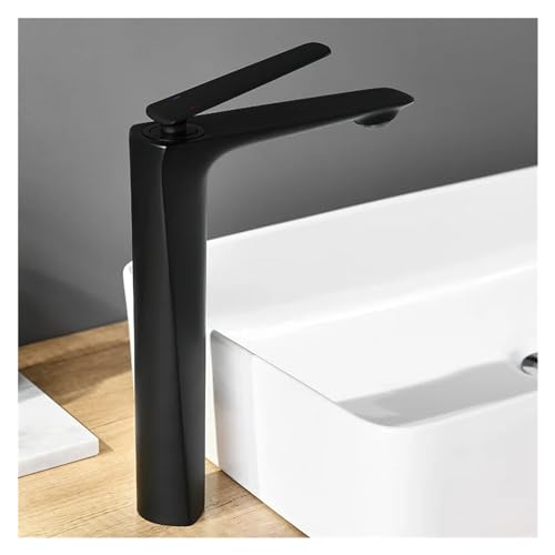 Grifo termostático de lavabo oro rosa con cascada para baño moderno 4
