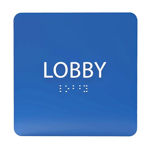 ADA CENTRAL SIGNS - 6" X6" Lobby Sign - ADA Compliant Tactile Graphics Grade 2 Braille Text Acrylic Wall Signs - Display Slogans, Mottos, Company Logos - Modern Utility Reception Area Indoor Signage