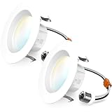 Sunco 4 Inch LED Recessed Lights, 11W 660LM Retrofit Downlight, 5CCT 2700K-5000K, Indoor Dimmable, Baffle Trim, Damp Rated Ceiling Lighting for Kitchen, Bathroom, Bedroom, Energy Star, UL 2 Pack