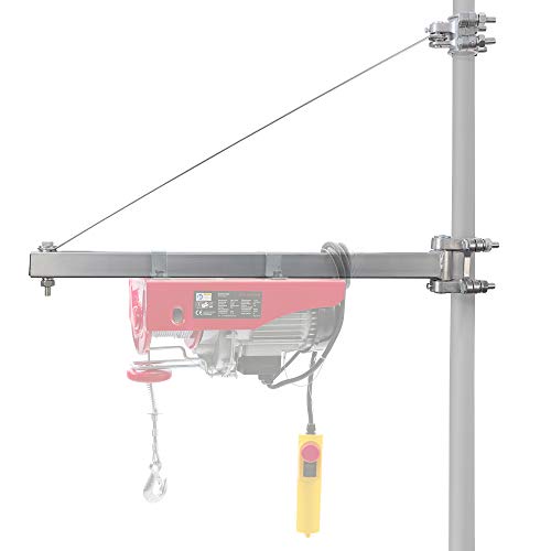 Arebos Bras Pivotant | Bras de Levage électrique pivotant | Support Palan 1000kg | 750mm | Treuil palan Électrique | Rotation de 180° | montage mural | Robuste et résistant