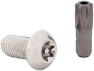 (6pcs) BelMetric Button Head Tamper Proof Screws M10X20 Stainlesss Steel Button Head Security Screw Torx 45 with Pin, Bit Included SBT10X20SS