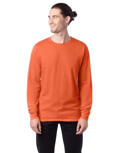 Image of Hanes Women's 5.2 oz ComfortSoft Cotton Long Sleeve T-Shirt 5286 orange Small