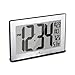 Marathon CL030068BK-SS Slim Panoramic Atomic Wall Clock with Table Stand - Batteries Included. Color- Black Frame/Stainless Finish