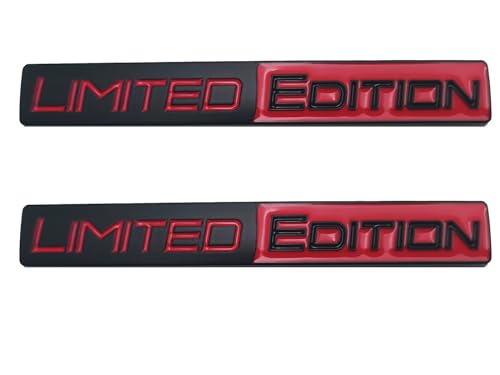 Image of 1pcs 3D Metal Limited Edition Emblem Car Logo Trunk Lid Badge Sport Turbo Decal Replacement for Universal Vehicle, Car, SUV, Truck (Black red)