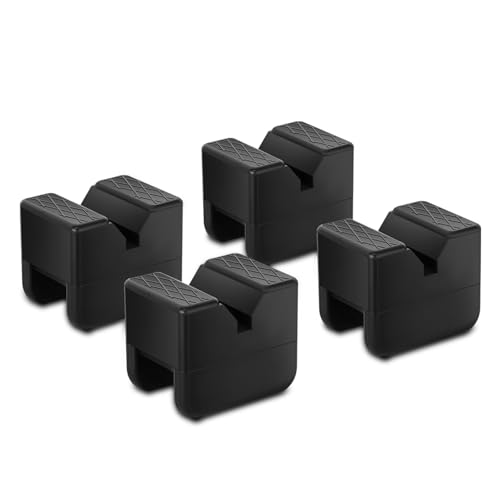 Auto Dynasty 4pcs Floor Jack Rubber Pad Universal Jack Pad Adapter Slotted Frame Rail Protector Pads for Floor Jack, Car Lifting, Vehicle Lift and Axle Stand, 4.93