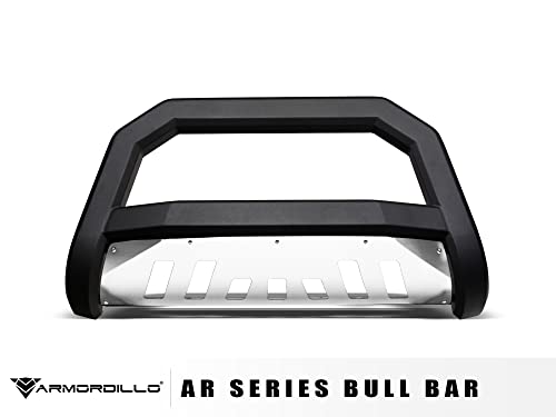 Image of Armordillo 8714768 AR Series Bull Bar - Matte Black with Alumiumin Skid Plate Fits 1997-2003 Ford F150 F250 Light Duty / 2004 Heritage / 1997-2002 Expedition