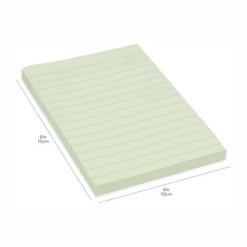 Image of Amazon Basics Rectangular Sticky Notes 4x6 Inch|Lined Sheets | Reusable Adhesive for Lists, Notes, Reminders | Perfect for Office, School, Home (Pack of 5, 250 Sheets, Assorted Colors)