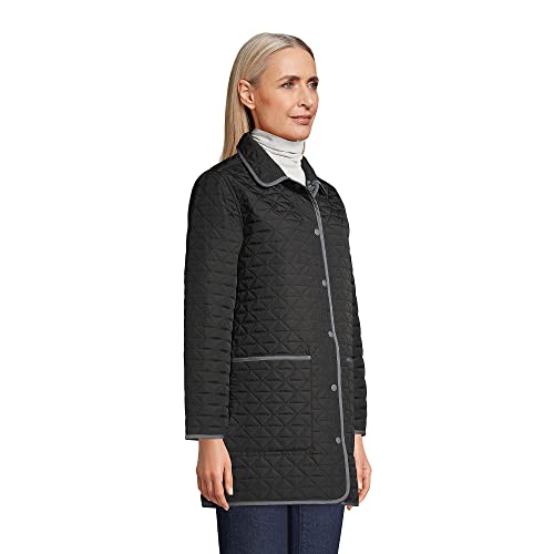 Lands' End Womens Reversible Barn Insulated Coat Black Regular Medium #TOP3