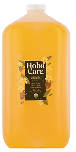 HobaCare Organic Jojoba Extract, 128 oz. (Gallon) รขโฌโ Pure Golden Jojoba for Face, Body & Hair รขโฌโ Suitable for All Skin Types รขโฌโ 100% Pure Cold-Pressed Jojoba Oil รขโฌโ 100% USDA Certified Organic HobaCare Organic Jojoba Extract, 128 oz. (Gallon) รขโฌโ Pure Golden Jojoba for Face, Body & Hair รขโฌโ Suitable for All Skin Types รขโฌโ 100% Pure Cold-Pressed Jojoba Oil รขโฌโ 100% USDA Certified Organic