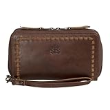 STS Ranchwear Catalina Croc Kacy Organizer Handbag Premium Full Grain Leather Pocketed Zipped, with Card Holder