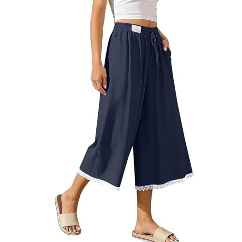 Pantacourt sarouel femme fluide style hippie baggy et pantalon large été grande taille