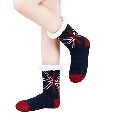 Image of Chassic Sherpa Lined Slipper Socks for Women, Non-Slip Cozy Winter House Socks, Soft Fuzzy Socks, Gifts for Women & Ladies Stocking Stuffers