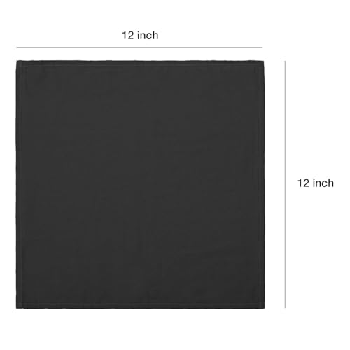 Image of 100% Cotton Dinner Napkins 12x12 Inch, Soft & Durable, Reusable Cloth Napkins for Dining, Events, and Everyday Use (Dark Grey, Set of 50 (12x12))