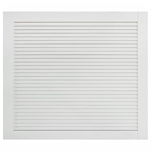 Tidyard Lamell dörr i massivt furu, öppen ventilerad furu, dörrblad för garderober, innerdörr med kugg, möbeldörr vit 39,5 x 39,4 cm