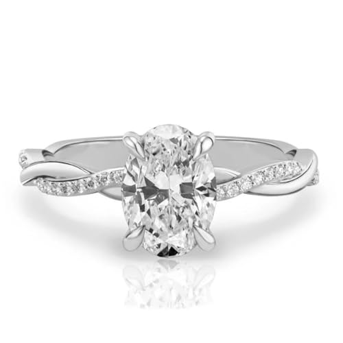 Moissanite Engagement Rings for Women Twisted Infinity Engagement Rings for Women Solitaire Moissanite Rings Anniversary Rings
