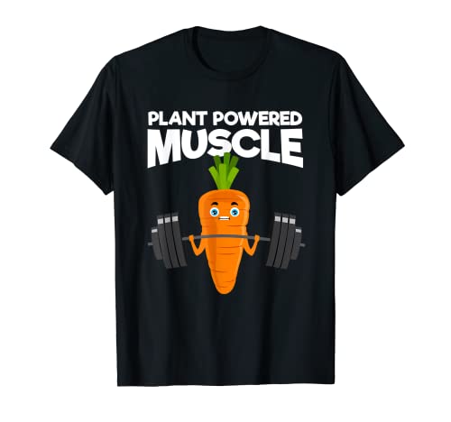 Plant Powered Muscle Vegan Bodybuilding Carota T-Shirt Maglietta
