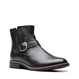 Clarks Women's Camzin Loop Ankle Boot, Black Leather, 8 Medium US