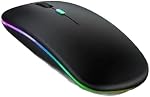 Wireless Silent Mouse, Slim 2.4G Optical Mouse with 7-Color LED & 3 DPI, Ergonomic for Laptop & PC