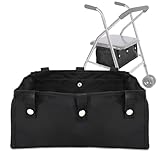 Basket for Walker, Four-Wheel Drive Bag for Walkers for Seniors, Reusable Under Seat Rollator Bags Rollator Accessories Store Various Items for Women Men and Seniors (Black)