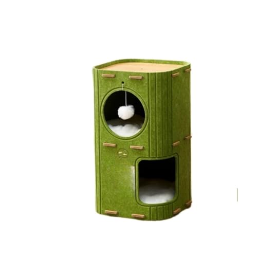 Lamantt3層フェルトキャットハウス、キャットフェンス、キャットスクラッチボード、キャットスクラッチボード、キャットクライミングフレームキャットネストはスペースを取らない、フェルトバレルネスト、2層3層キャットバレルツリーホールキャットクライミングフレ