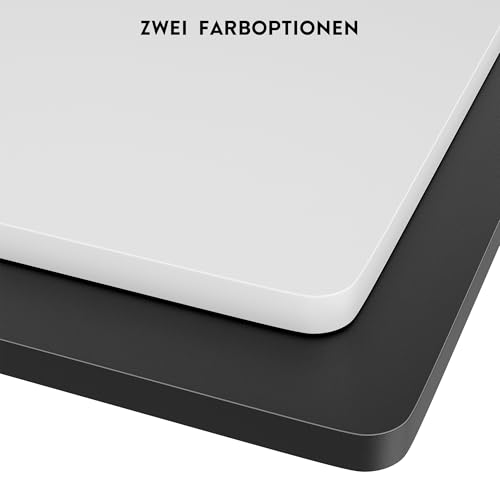 BONTEC Tischplatte 120x60 cm, 25 mm Dick Holz, DIY Bürotischplatte, Kompatibel Mit Höhenverstellbarem Gestell, Abriebfest, Wasserfest, Arbeitsplatte Für Büro Und Gaming, Weiß