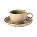 Gibson Elite Manila Bay 8-Piece Stoneware 5 oz Cup and Saucer Set, Reactive Glaze Espresso & Coffee Cups with Saucers, Assorted Colors