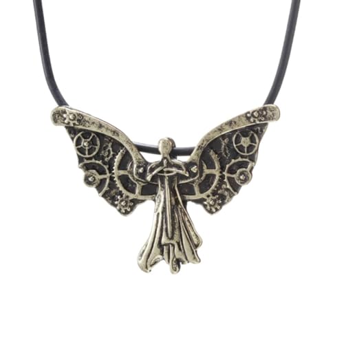 NLIEOPDA Clockwork Angel Pendant Necklace - Inspired by Literary Works - Steampunk Book Lover Jewelry Gift