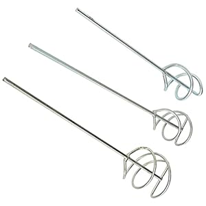 KOTARBAU® Set van 3 mortelmixers 55 mm, 80 mm, 100 mm voor mortellijm, wentelroerder, verzinkt staal