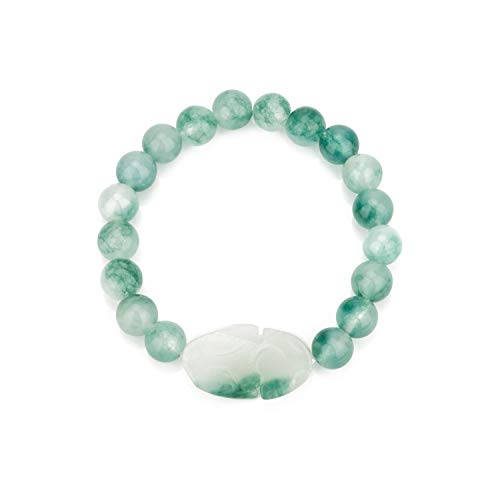 Image of ZenBless Fengshui Porsperity Jade Bracelet Lucky Charm Feng Shui Black Obsidian Wealth Bracelet Gift for Men Women with Gold Plated Pi Xiu Pi Yao Attract Wealth Good Luck(Green)