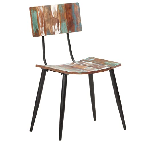 Vorpalize Juego de 4 sillas de comedor de madera maciza con revestimiento de polvo, 42 x 37 x 82 cm, multicolor, muebles de comedor resistentes, sillas hechas a mano para comedor, silla estable