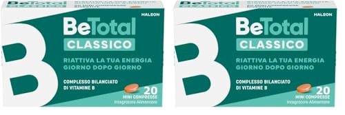 Be-Total Compresse Integratore Alimentare di Vitamina B Riattiva l’Energia, Riduce la Stanchezza, Supporta il Sistema Immunitario, Adulti, 20 Compresse​ (Confezione da 2)