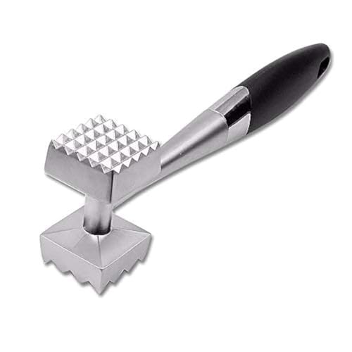 Uharbour - Martillo ablandador de Carne Conveniente para bistec, Pollo, Pescado, Cerdo, Buen Agarre, Doble Cara, mazo ablandador de Carne de Metal Pesado, Herramienta de Cocina