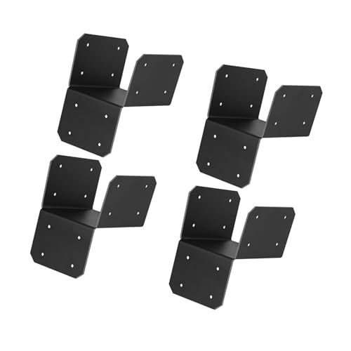 Poteaux de suspensions durables avec capuchons bois noirs x4 - 2