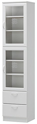 白井産業 食器棚 キッチン収納 カップボード ホワイト 幅40 高さ180.3 奥行35.7cm CEC-1840WGH セシルナ