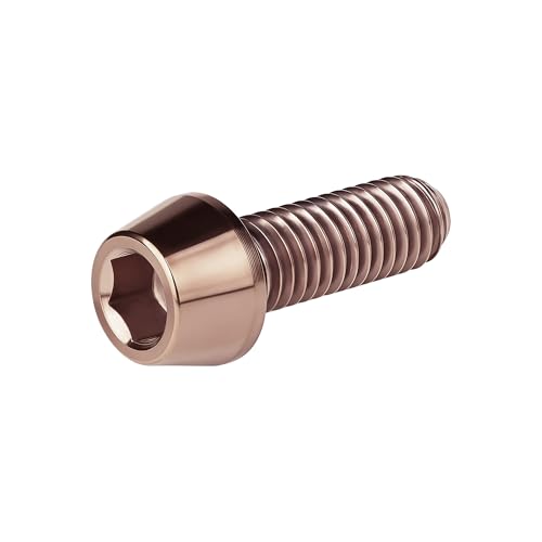 Image of Titanium Ti Bolt M5x9 16 18 20 25 30 35 40 45 50 55 60mm Tapered Head Screws Pack of 4 (M5x16mm, Bronze)