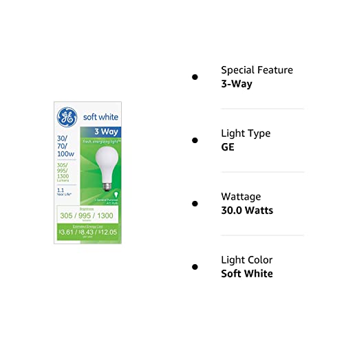 Ge Lighting 97493 30-Watt - 70-Watt - 100-Watt A21 3-Way, Soft White, 6-Pack #TOP2