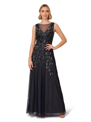 Image of Adrianna Papell Women's Bead Metallic Mesh Dress