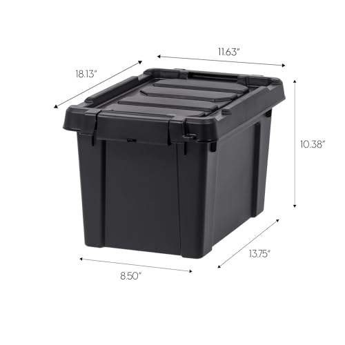 image for IRIS USA 5 Gallon Lockable Storage Bins with Lids, 6 Pack - Made in US