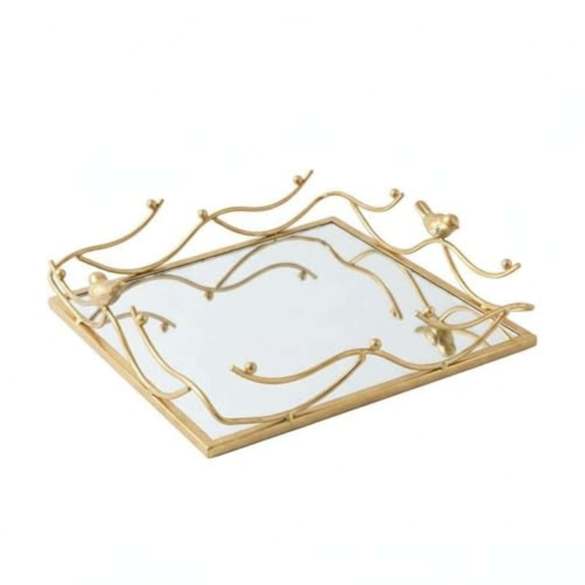 Nordic Design Gold Bird Decorative Tray for Perfume