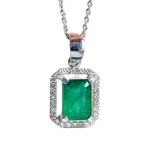 Pendentif émeraude pour le chakra du cœur, collier argent 925 d'harmonie et bien-être