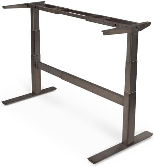 UPLIFTDESK 2-Leg V2-Commercial C-Frame Height Adjustable Standing Desk Frame (Industrial Style), No Desktop, Advanced Memory Keypad, Free Wire Tray