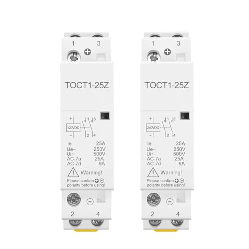 Contacteur modulaire 2NO TOCT1-25-Z DC 12V bobine silencieuse rail DIN