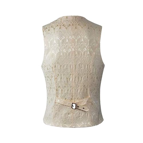 Men Victorian Sleeveless Slim Jacquard Paisley Vintage Gothic Steampunk Vest Medieval Waistcoat2