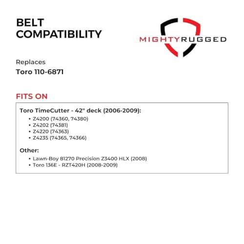 Image of MightyRugged 110-6871 42 in Deck Belt for Toro TimeCutter Z4200 Z4220 Z4235